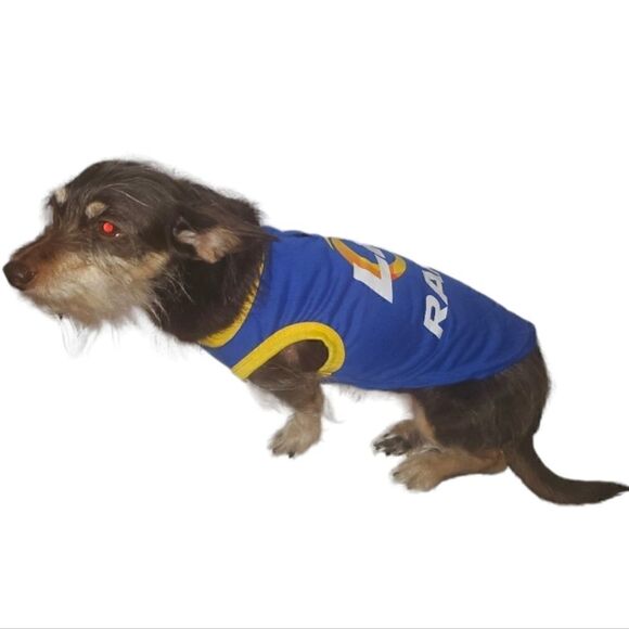 Silver Paw Los Angeles Rams Doggie T Shirt Jersey Size Medium - Picture 13 of 16